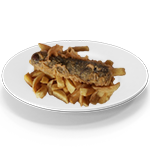 Black Pudding Served With Chips 